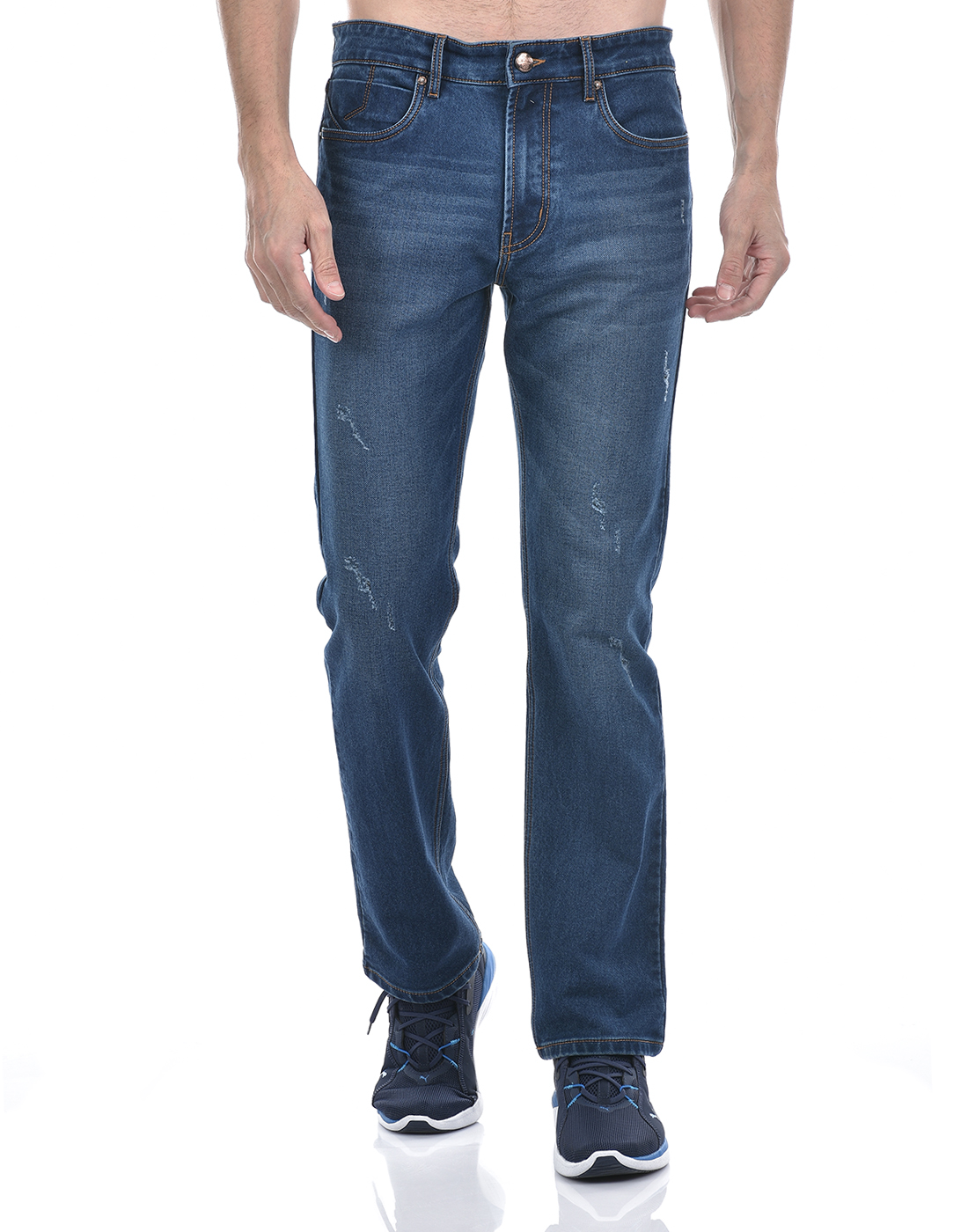 Numero Uno Men Solid Blue Jeans